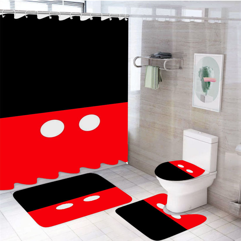 Disney Mickey Pants 4Pcs Bathroom Set Shower Curtain