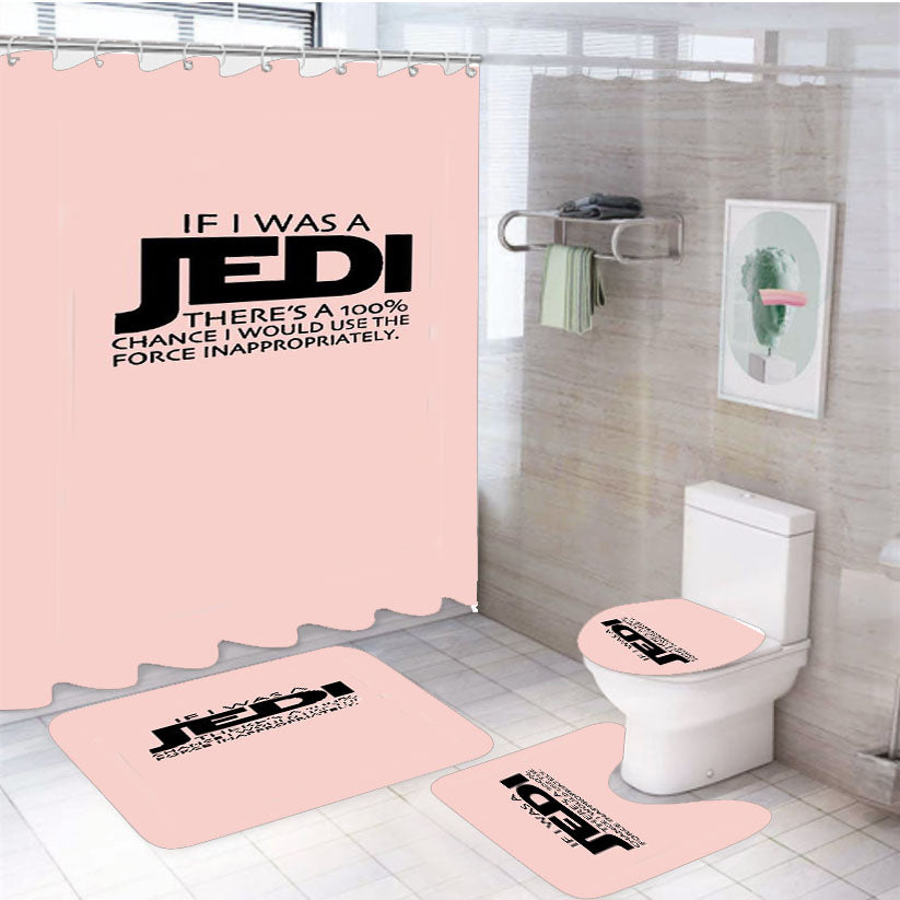 Disney Star Wars Jedi Funny 4Pcs Bathroom Set Shower Curtain