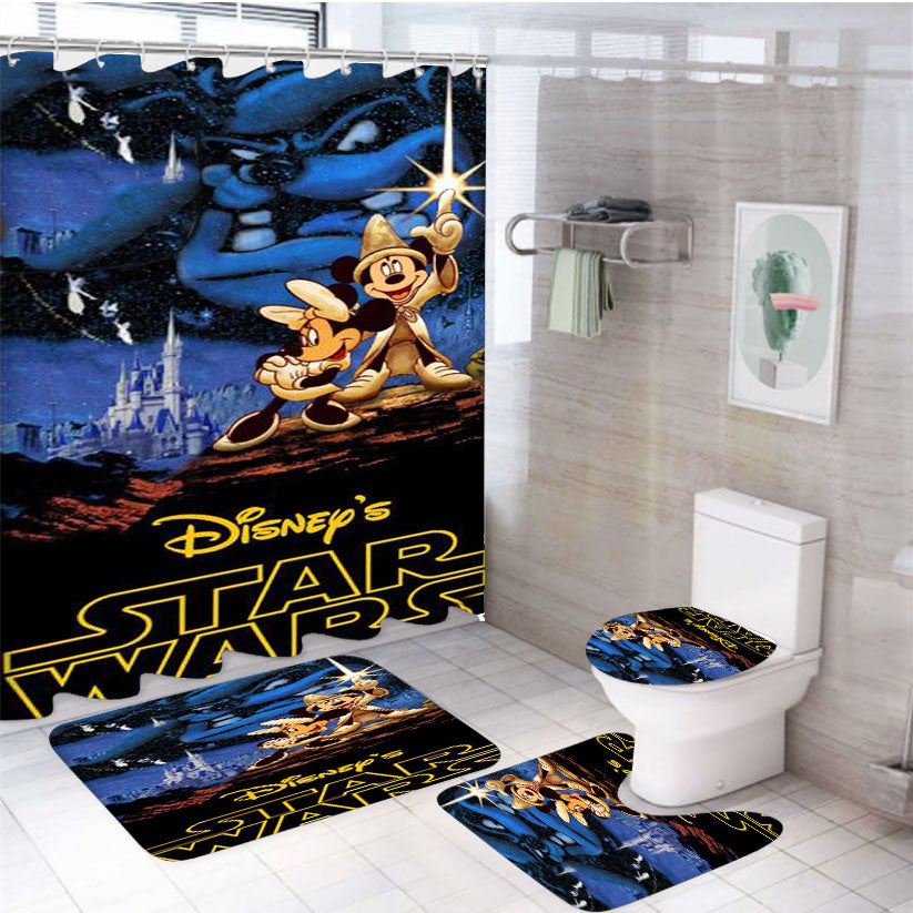 Disneys Star Wars 4Pcs Bathroom Set Shower Curtain