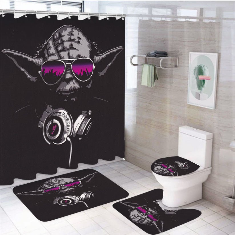 Dj Yoda Star Wars 4Pcs Bathroom Set Shower Curtain
