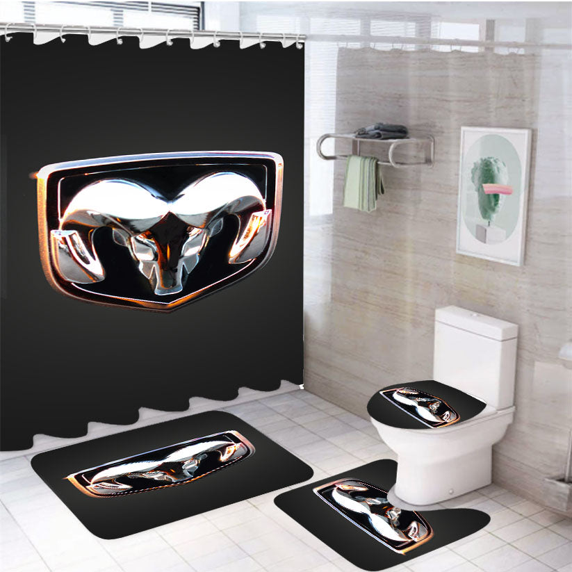 Dodge Ram Logo 4Pcs Bathroom Set Shower Curtain