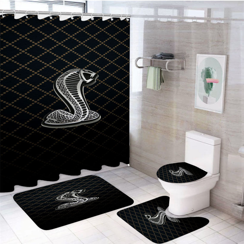 Ford Shelby Cobra 4Pcs Bathroom Set Shower Curtain