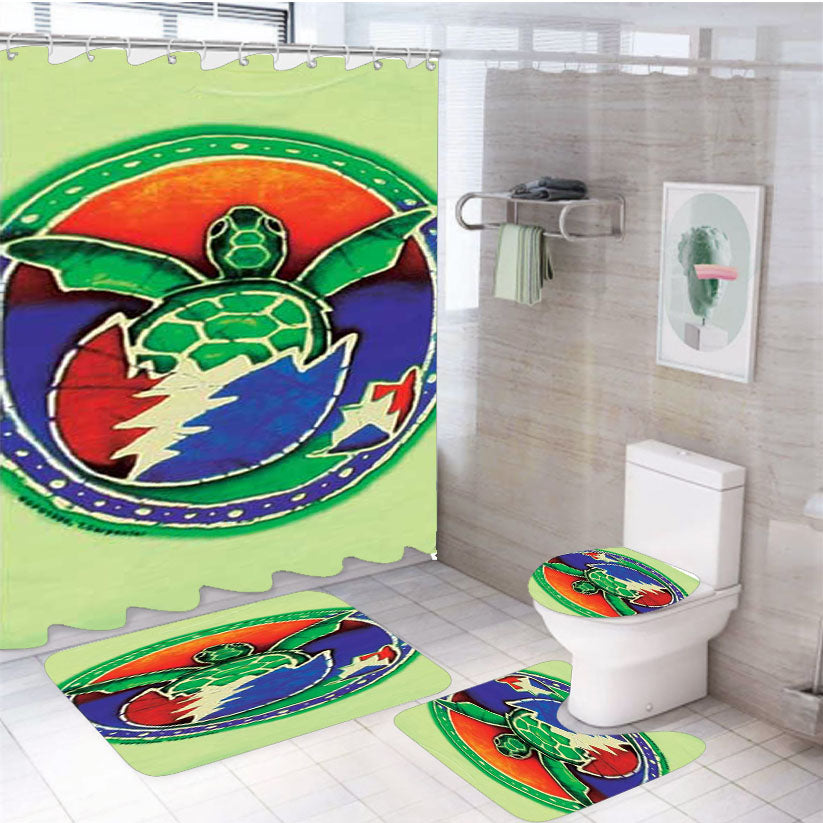 Grateful Dead Turtle 4Pcs Bathroom Set Shower Curtain