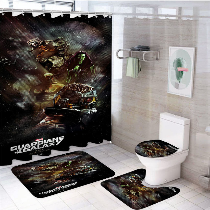 Guardian Of Te Galaxy Marvels 4Pcs Bathroom Set Shower Curtain