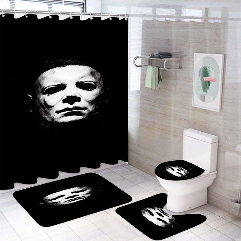Halloween Michael Myers 4Pcs Bathroom Set Shower Curtain