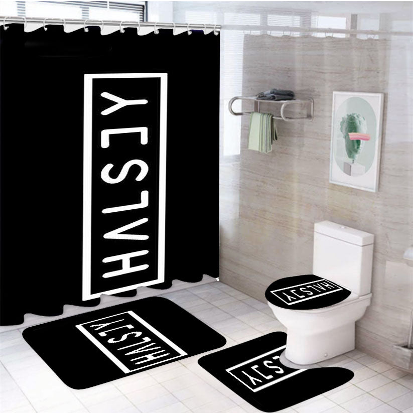 Halsey Logo 4Pcs Bathroom Set Shower Curtain