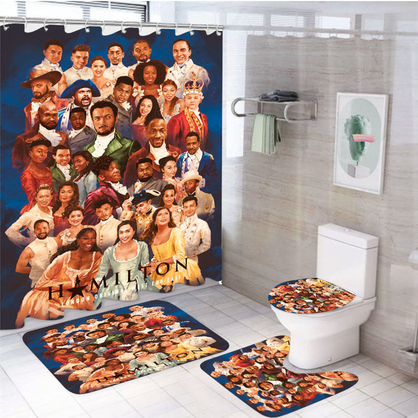 Hamilton American Musical Characters Group 4Pcs Bathroom Set Shower Curtain