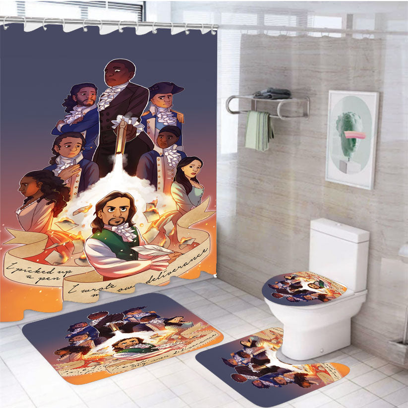 Hamilton And The Hubris Box Classic Musical 4Pcs Bathroom Set Shower Curtain