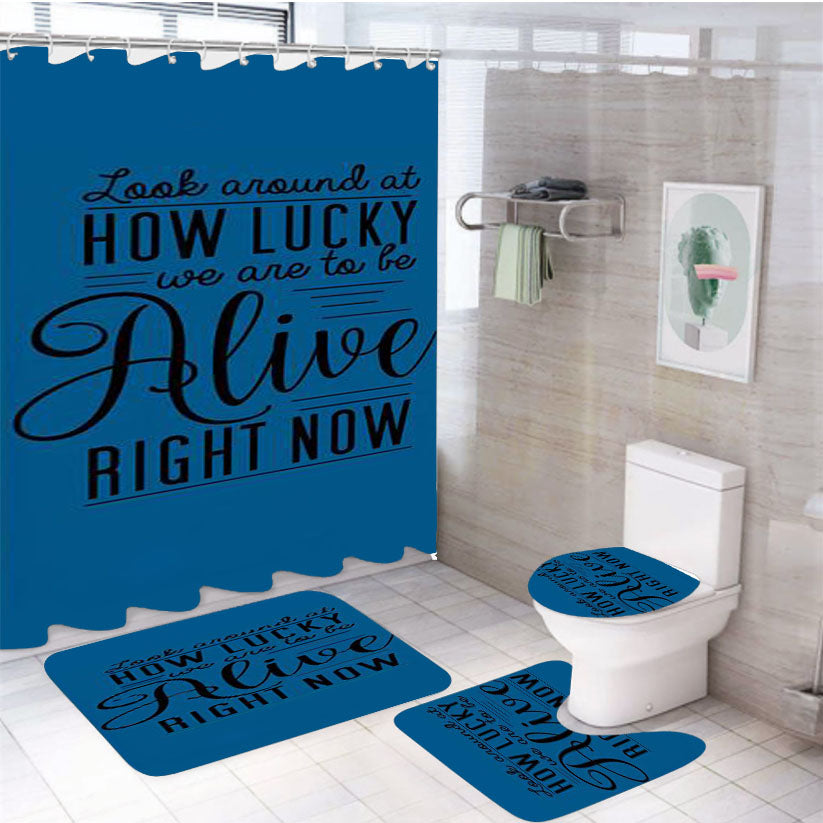 Hamilton Musical Quote 4Pcs Bathroom Set Shower Curtain