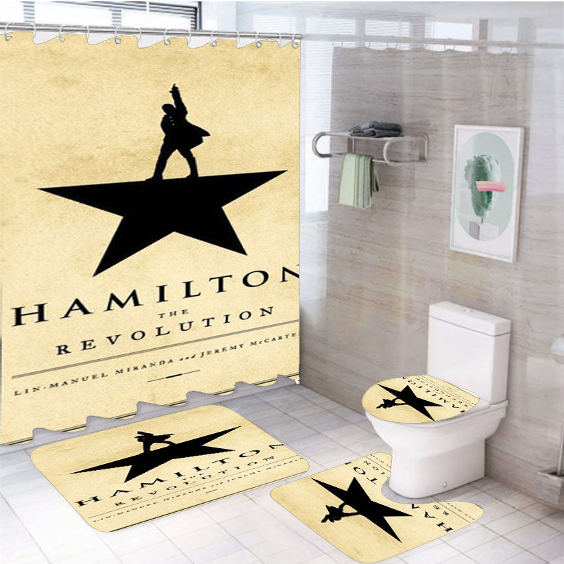 Hamilton The Revolution Book Cover 4Pcs Bathroom Set Shower Curtain