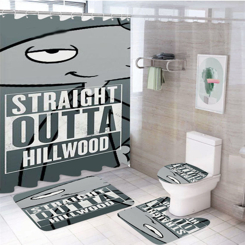 Hey Arnold Straight Outta Hillwood 4Pcs Bathroom Set Shower Curtain