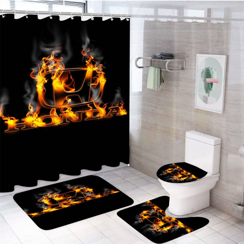Honda Logo Background 4Pcs Bathroom Set Shower Curtain