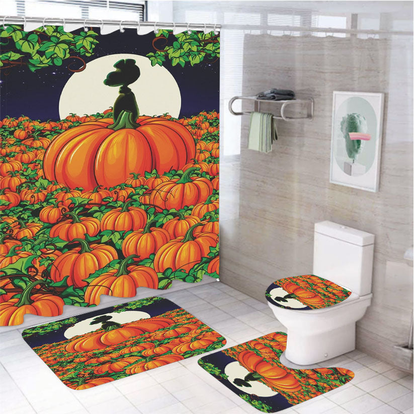It'S The Great Pumpkin Snoopy 4Pcs Bathroom Set Shower Curtain