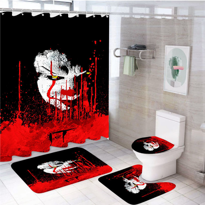 It The Clown Pennywise When You Down Here 4Pcs Bathroom Set Shower Curtain