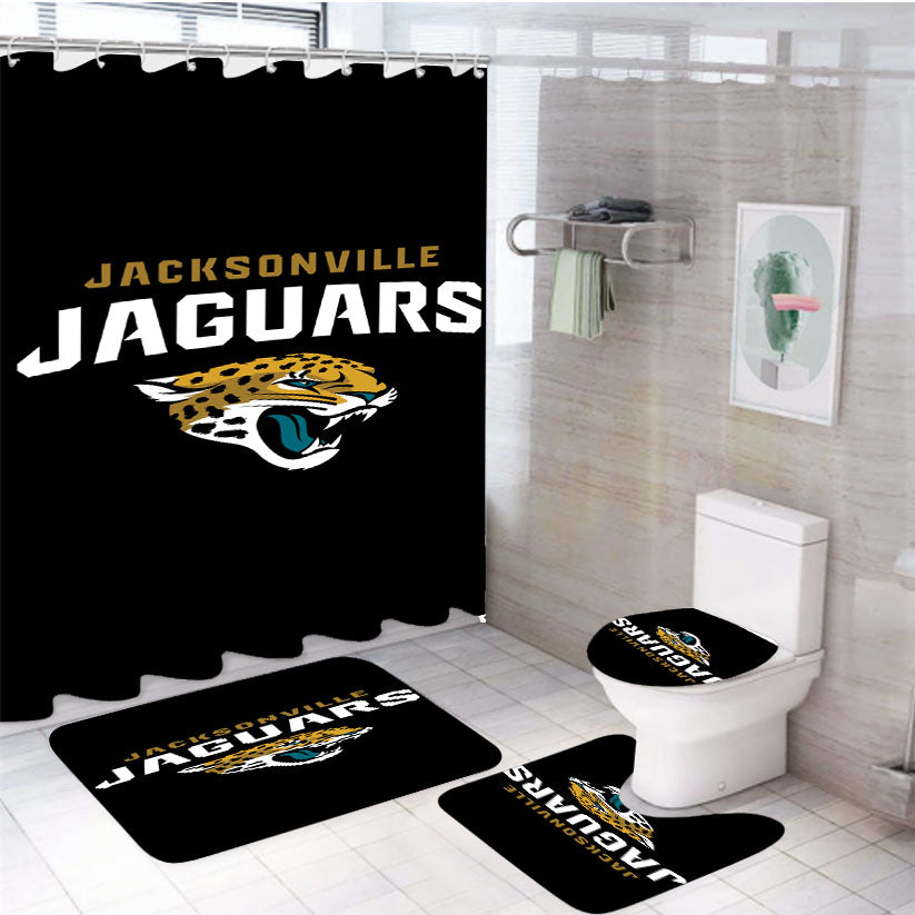 Jacksonville Jaguars Primary Logo 4Pcs Bathroom Set Shower Curtain