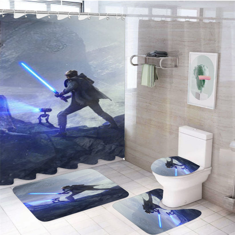 Jedi Fallen Order Star Wars 4Pcs Bathroom Set Shower Curtain