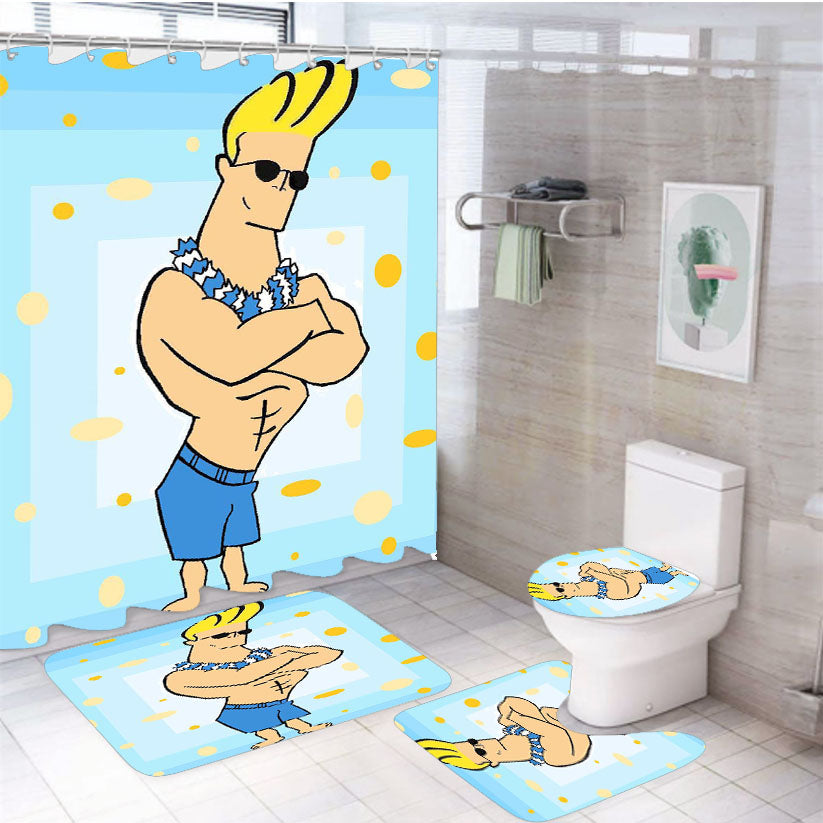Johnny Bravo Aloha 4Pcs Bathroom Set Shower Curtain
