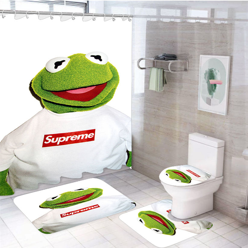 Kermit The Frog Supreme 2 4Pcs Bathroom Set Shower Curtain