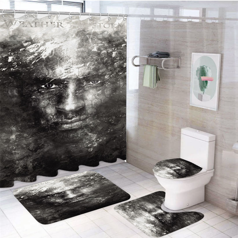 Kobe Bryant Face 4Pcs Bathroom Set Shower Curtain