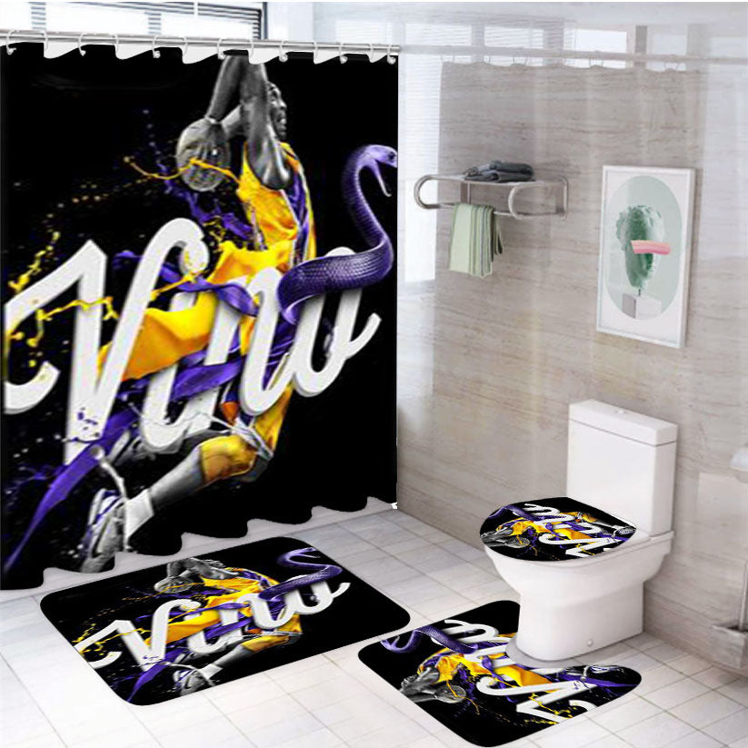 Kobe Bryant Flying Vino 4Pcs Bathroom Set Shower Curtain