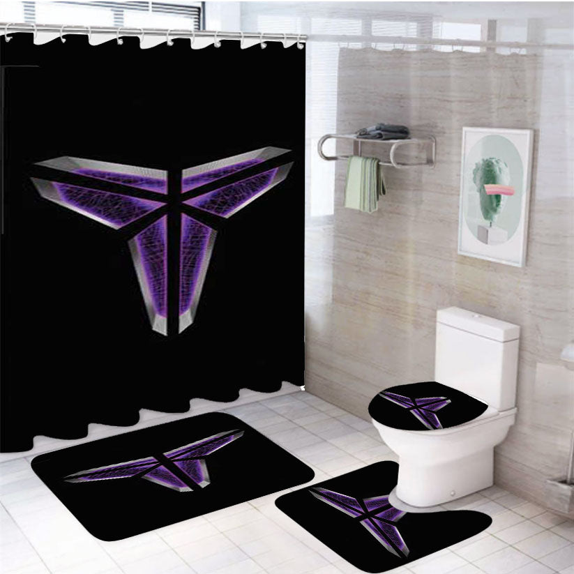 Kobe Bryant Purple Symbol 4Pcs Bathroom Set Shower Curtain