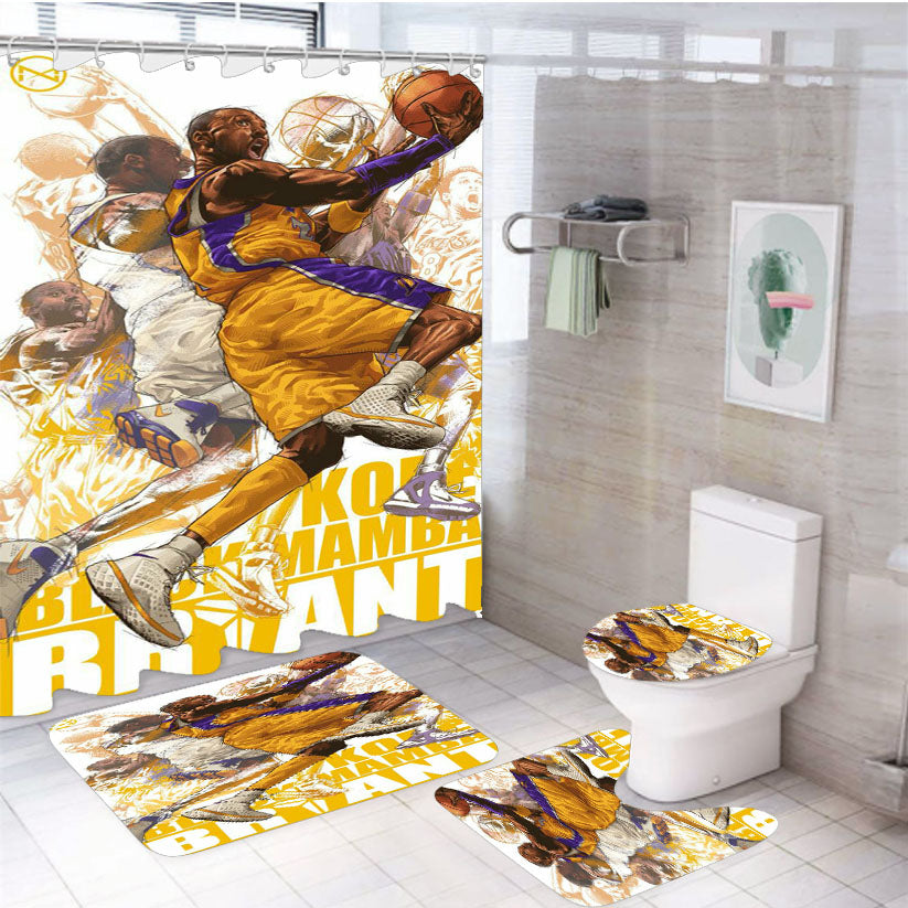 Kobe Bryant Slam Dunk 4Pcs Bathroom Set Shower Curtain