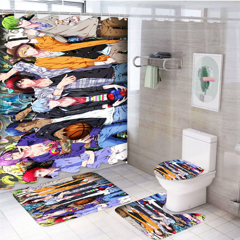 Kuroko No Basket Team Casual Style 4Pcs Bathroom Set Shower Curtain