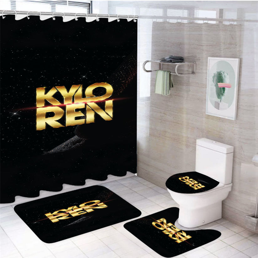 Kylo Ren Star Wars The Force Awakens Wallpaper 4Pcs Bathroom Set Shower Curtain