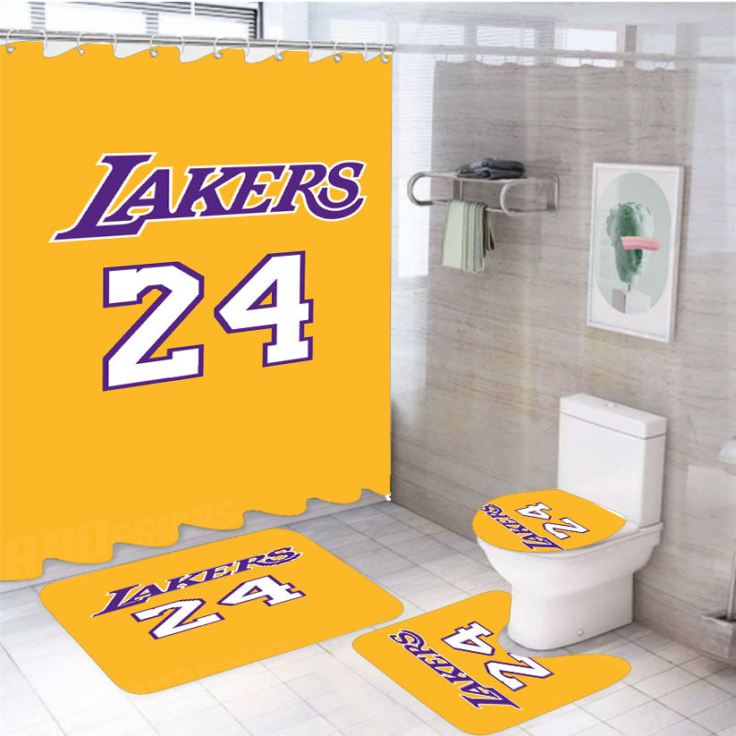 La Lakers Jersey 24 Kobe Bryant 4Pcs Bathroom Set Shower Curtain