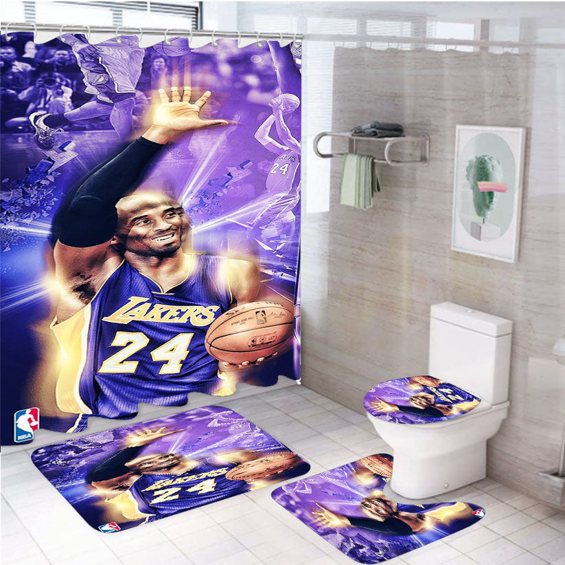 Lakers Kobe Bryant Nba Legend Tribute 4Pcs Bathroom Set Shower Curtain