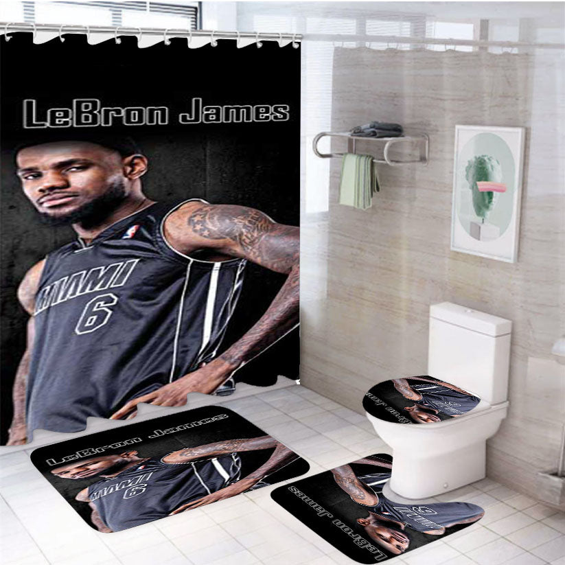 Lebron James Hands On Hips 2 4Pcs Bathroom Set Shower Curtain