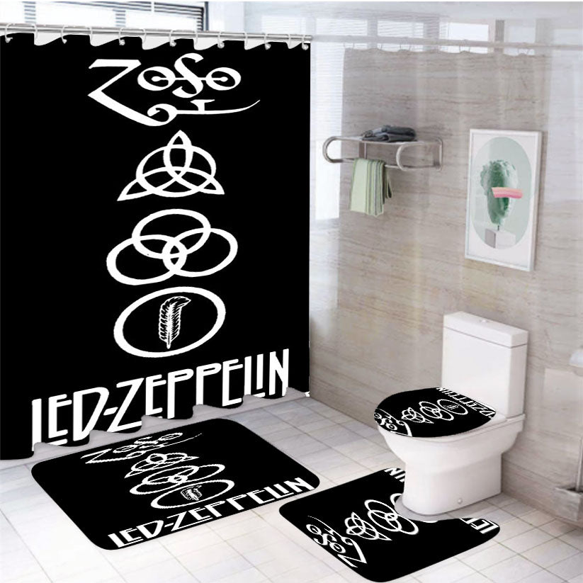 Led Zeppelin 4Pcs Bathroom Set Shower Curtain