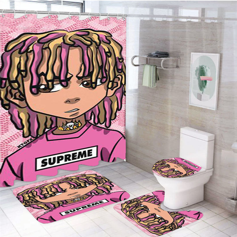 Lil Pump Boss Supreme 4Pcs Bathroom Set Shower Curtain