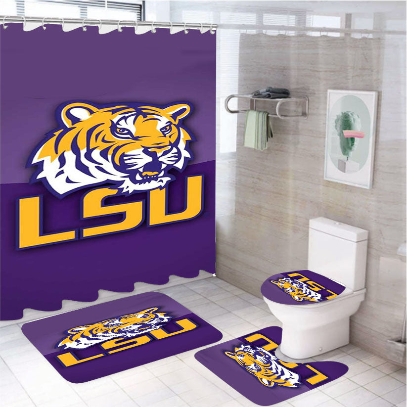 Lsu Tigers 2 4Pcs Bathroom Set Shower Curtain