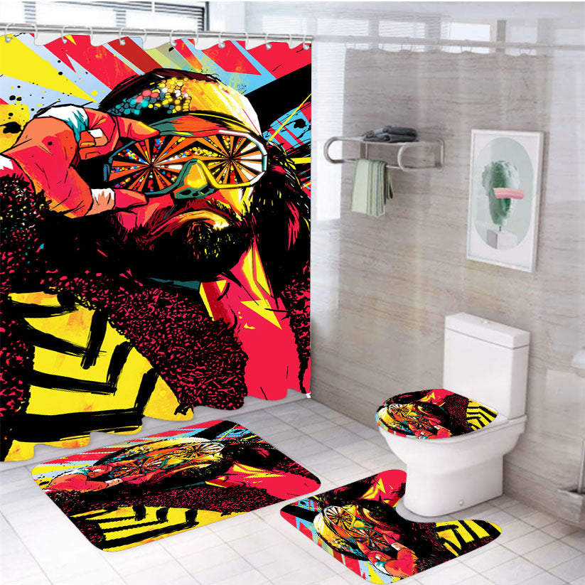 Macho Man Randy Savage 4Pcs Bathroom Set Shower Curtain