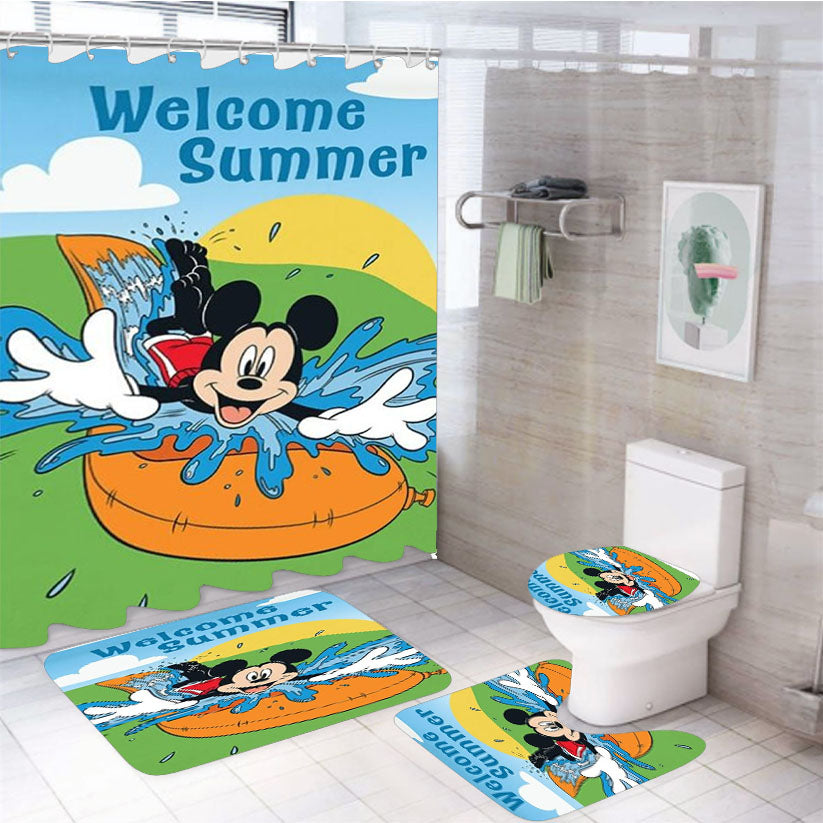 Make A Splash Mickey 4Pcs Bathroom Set Shower Curtain