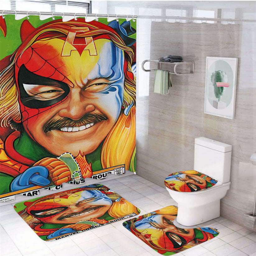 Marvel Comics Group Excelsior Stan Lee 4Pcs Bathroom Set Shower Curtain