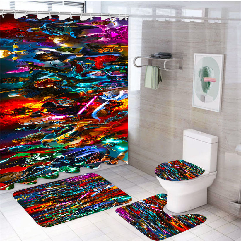 Marvel Superheroes Collage 4Pcs Bathroom Set Shower Curtain