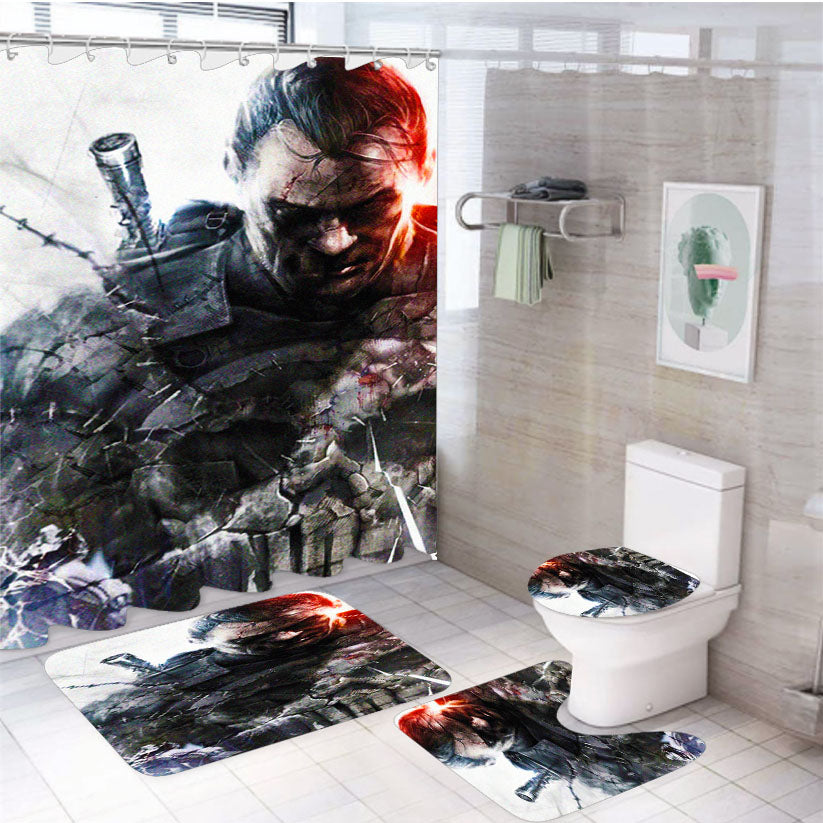 Marvel The Punisher 4Pcs Bathroom Set Shower Curtain