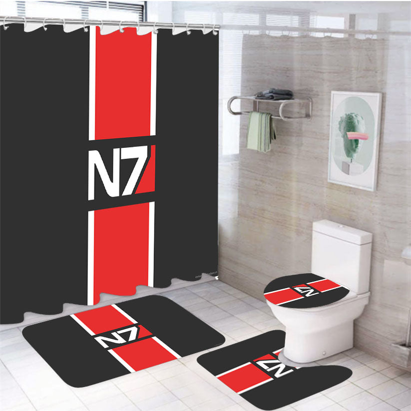 Mass Effect 4Pcs Bathroom Set Shower Curtain