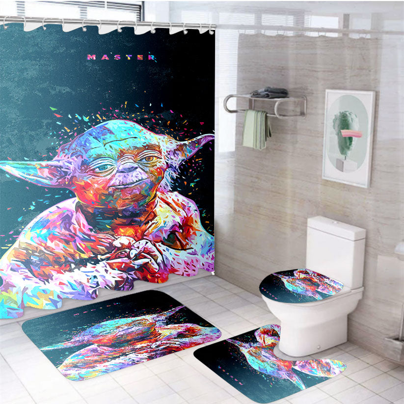 Master Yoda Of Star Wars Colorful 4Pcs Bathroom Set Shower Curtain
