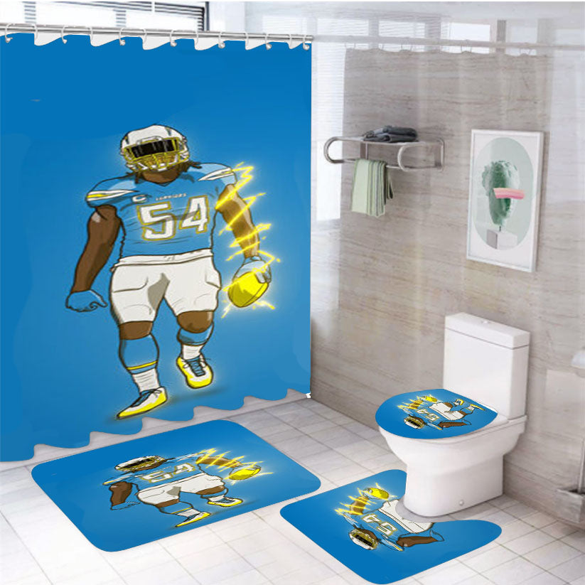 Melvin Ingram Los Angeles Chargers 4Pcs Bathroom Set Shower Curtain
