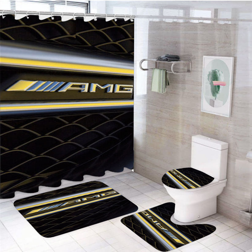 Mercedes Amg Gls63 4Pcs Bathroom Set Shower Curtain