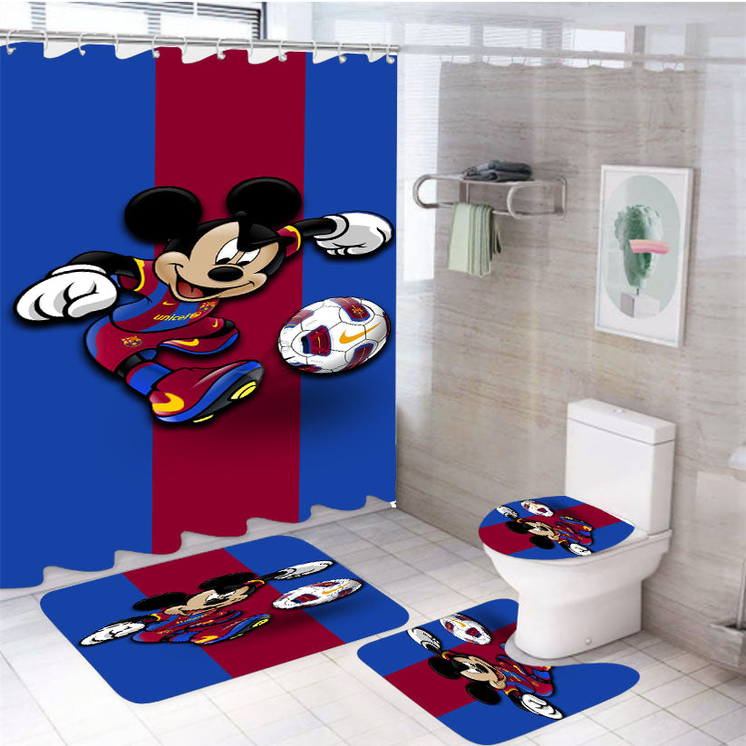 Mickey Barcelona 4Pcs Bathroom Set Shower Curtain