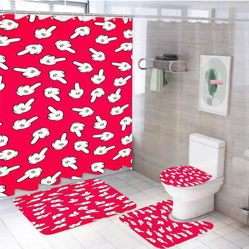 Mickey Haters Gonna Hate 4Pcs Bathroom Set Shower Curtain