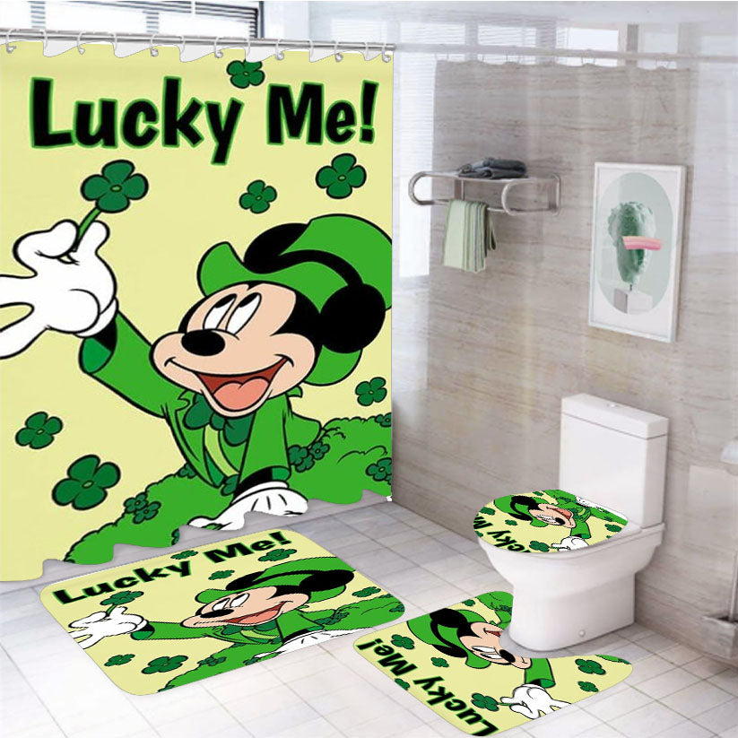 Mickey Mouse Lucky Me 4Pcs Bathroom Set Shower Curtain