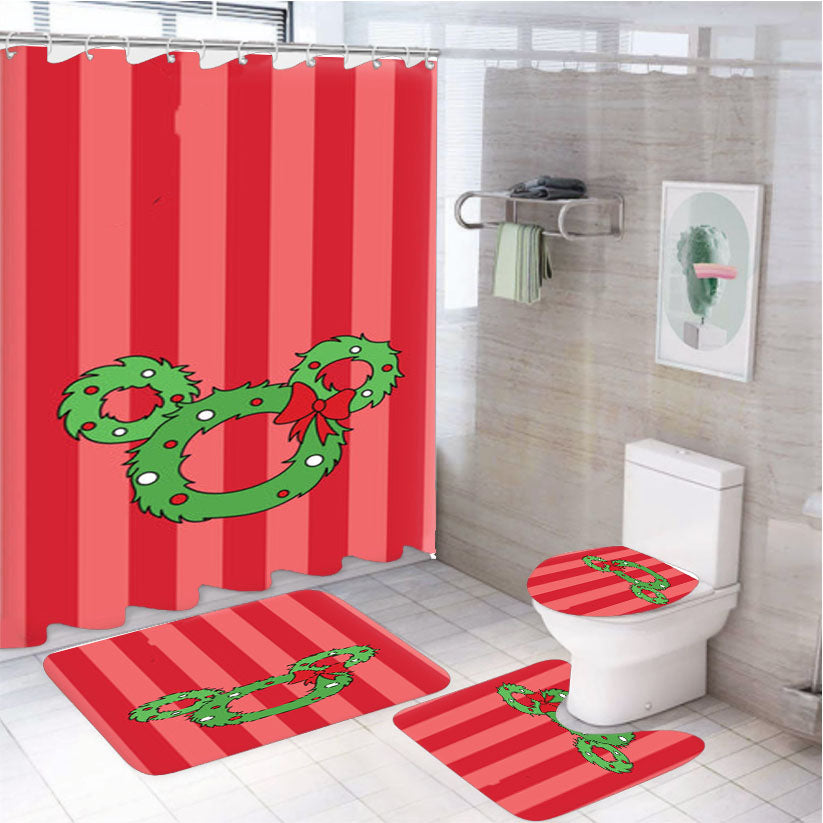 Mickey Reef 4Pcs Bathroom Set Shower Curtain
