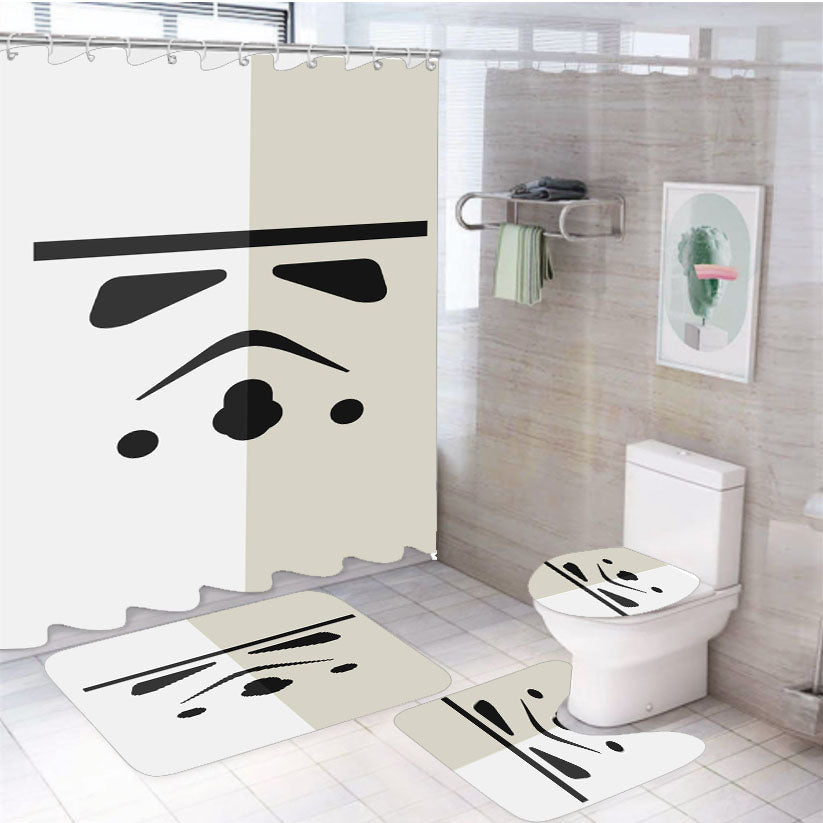 Minimalist Star Wars Stormtrooper Helmet 4Pcs Bathroom Set Shower Curtain