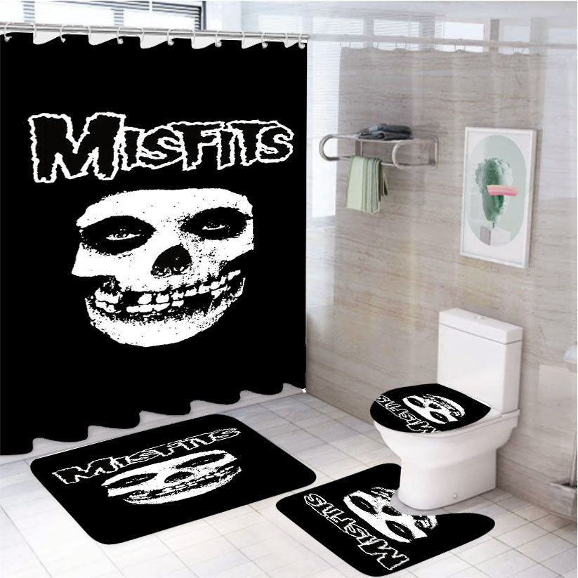 Misfits Face Bone 4Pcs Bathroom Set Shower Curtain