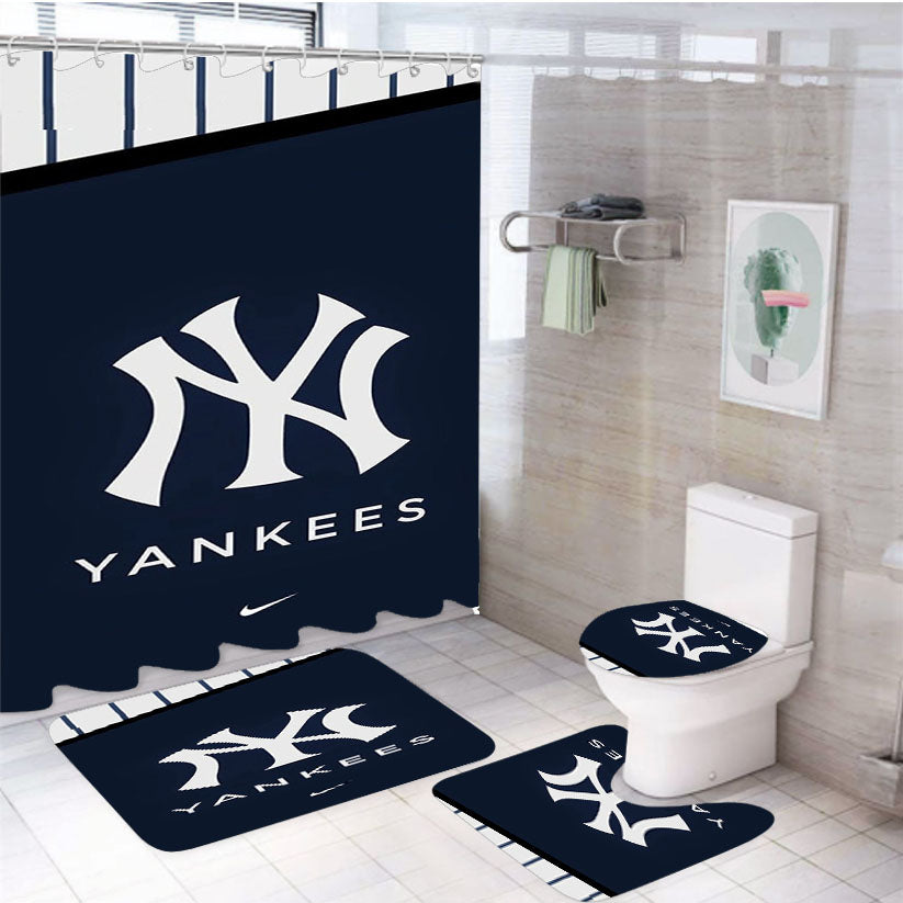 New York Yankees Nike 4Pcs Bathroom Set Shower Curtain